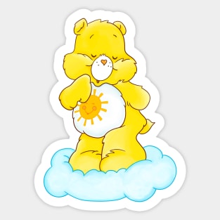 CARE Bear - Rainbow Cartoon, vintage, childhood, animated, 1980s cartoons, friendship, love Sunshine Sticker